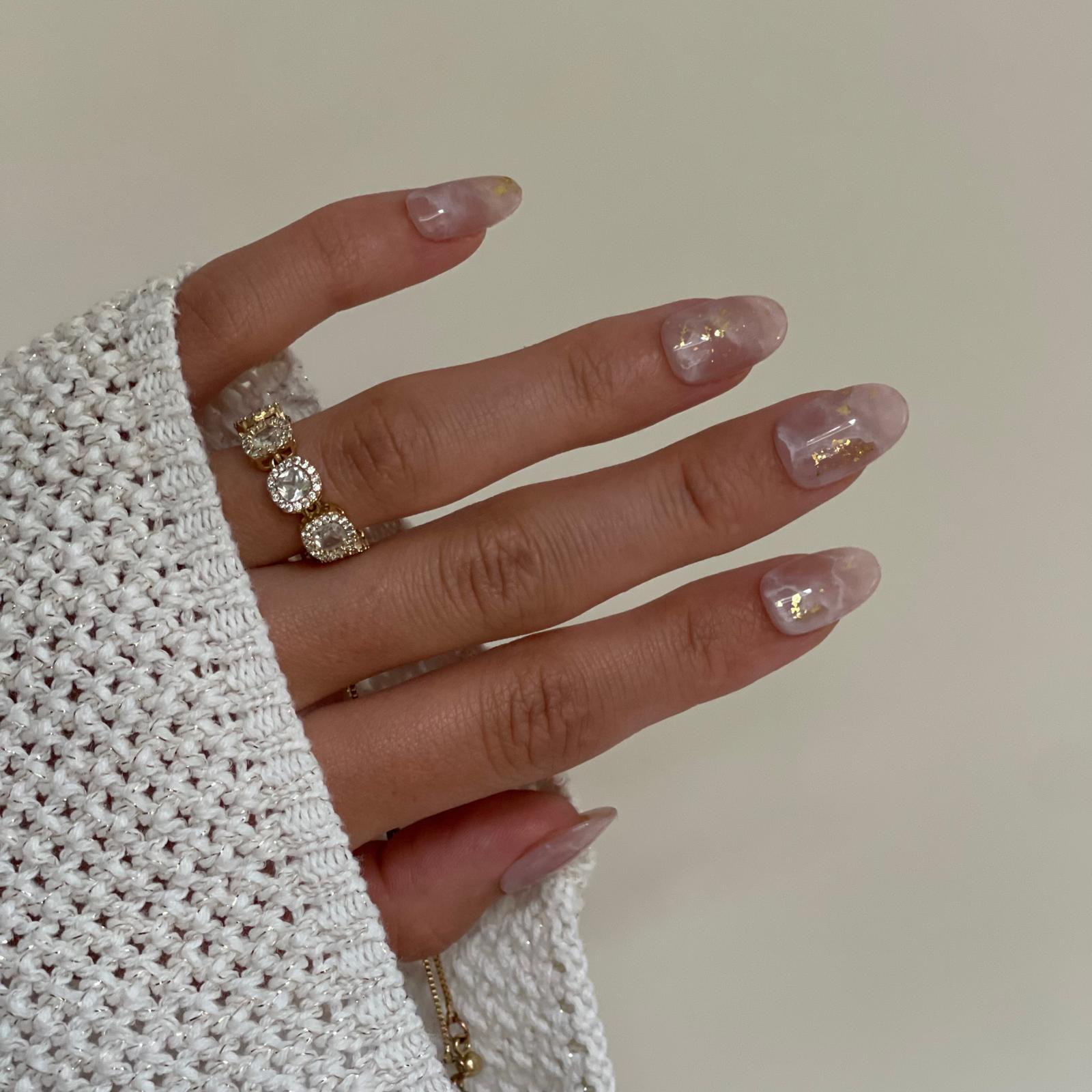 Marble Blush | Handmade Press-Ons